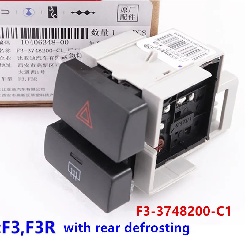 Emergency Light Switch for BYD F0 F3 F6 S6G6 E5 SONG SURUI L3 G3 Instrument Panel Double Flash Hazard Light Brake Button Switch - sayaragear