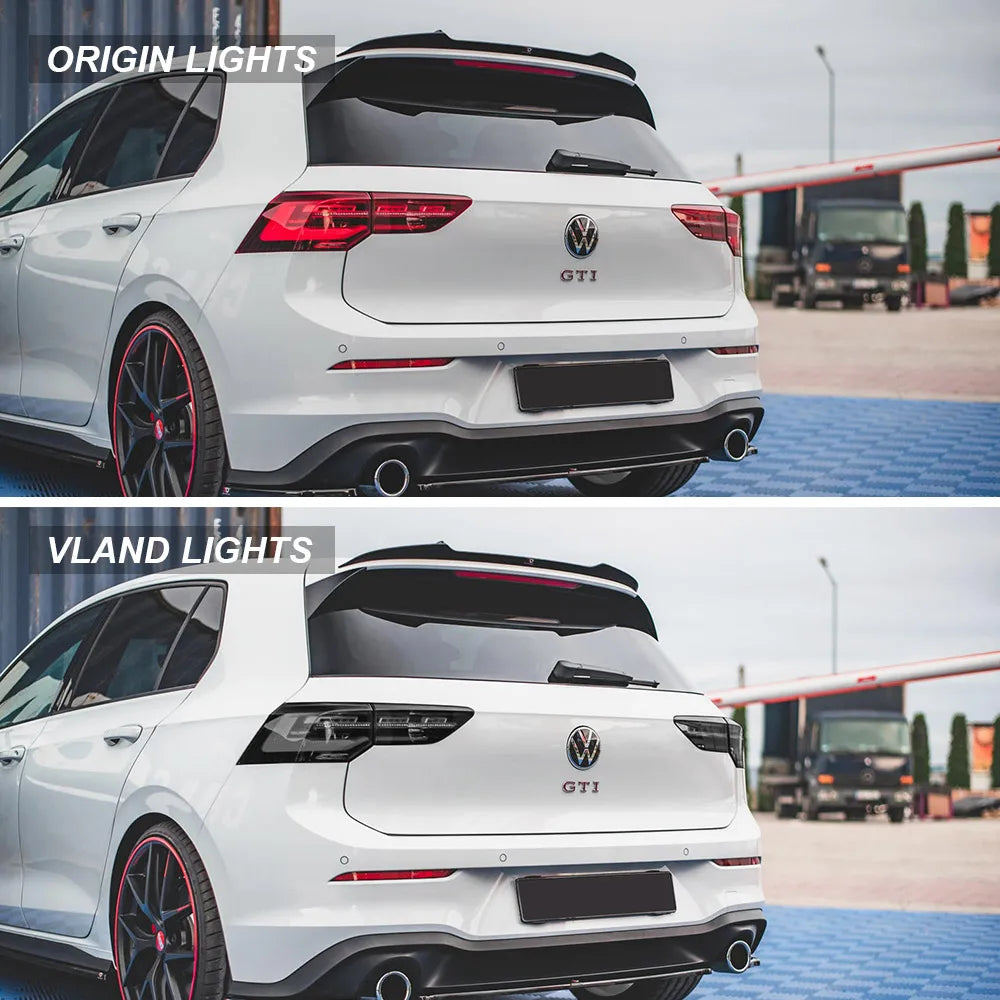 VLAND 20-23 Golf MK8 Hatchback LED Tail Lights With Sequential Amber Turn Signal sayaragear