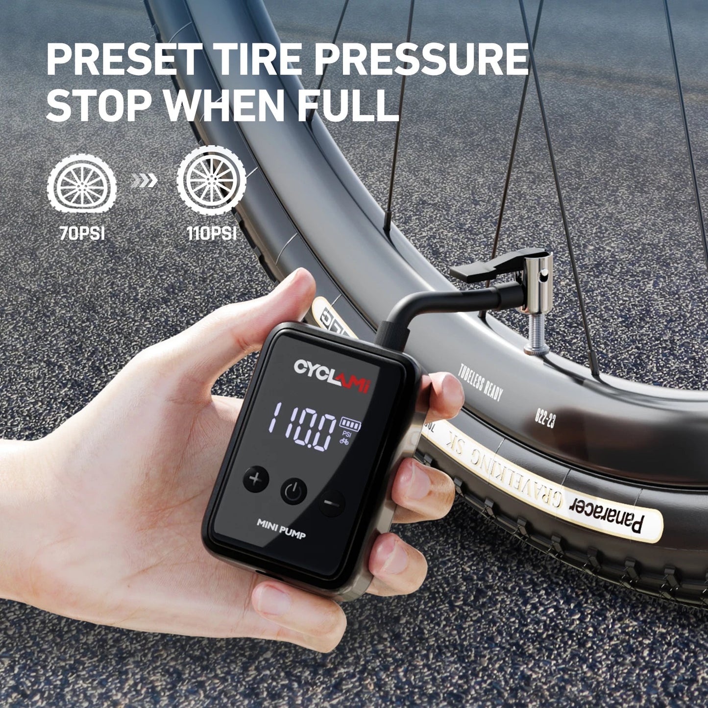 150PSI Portable Pocket Bike Electric Air Pump Schrader Presta Valve MTB MINI Rechargeable Compressor Tire Inflator CYCLAMI HW125 sayaragear