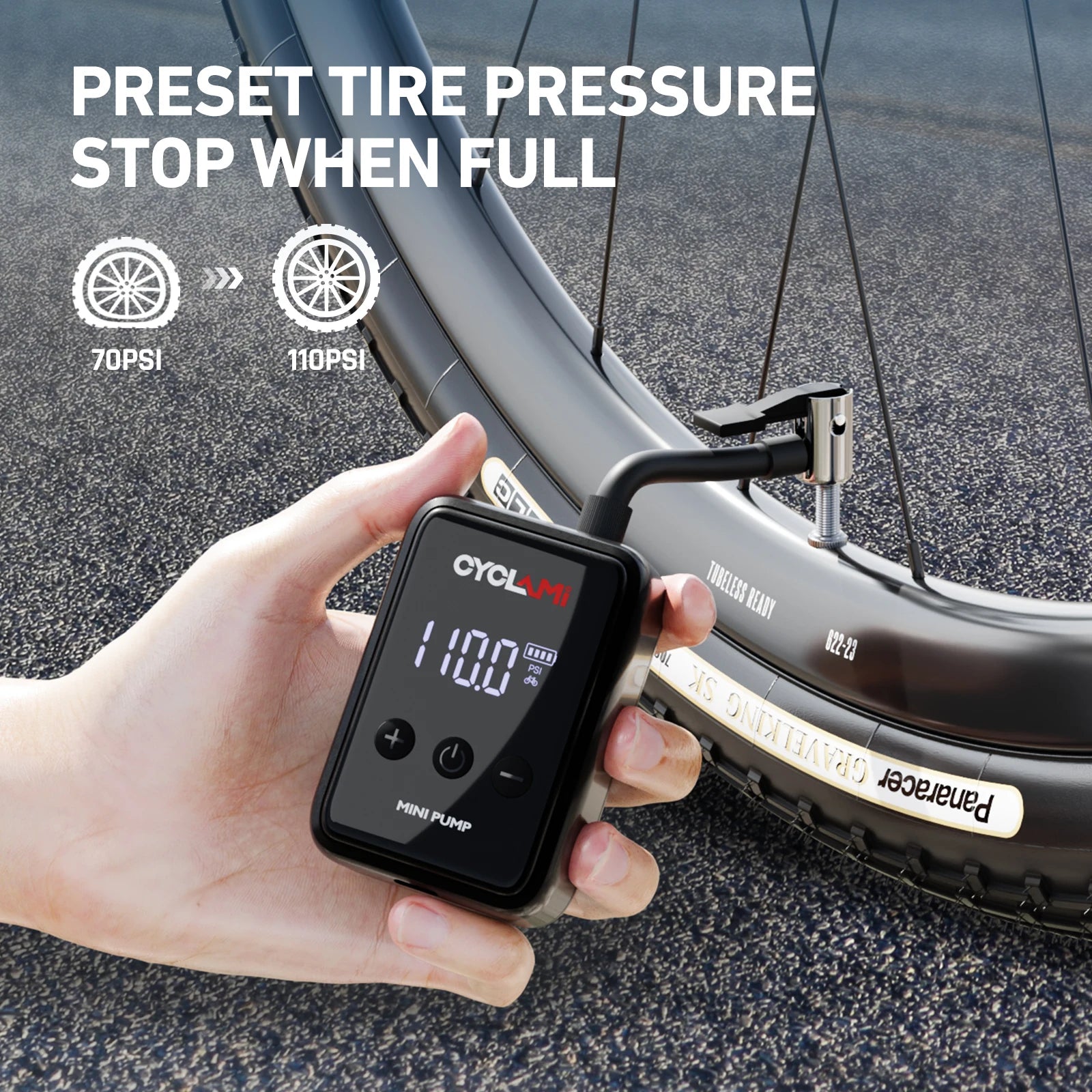 150PSI Portable Pocket Bike Electric Air Pump Schrader Presta Valve MTB MINI Rechargeable Compressor Tire Inflator CYCLAMI HW125 sayaragear