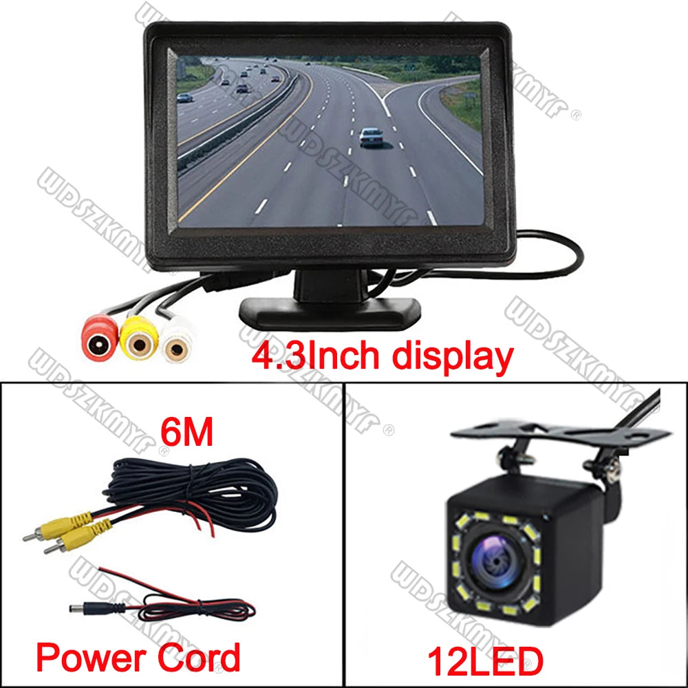 Easy Installation 4.3Inch or Rear View Camera Monitor Screen Reversing Camera for Car Parking Parking System Camera for Vehicle sayaragear
