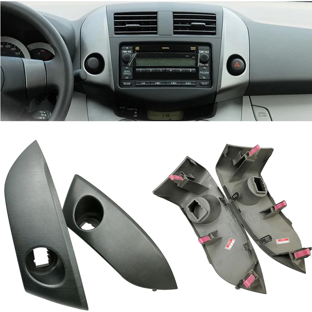 Front Instrument Air Conditioning Grille AC Vent Outlet Panel For Toyota For RAV4 2006-2012 55663-42020 With Trim Bezels sayaragear