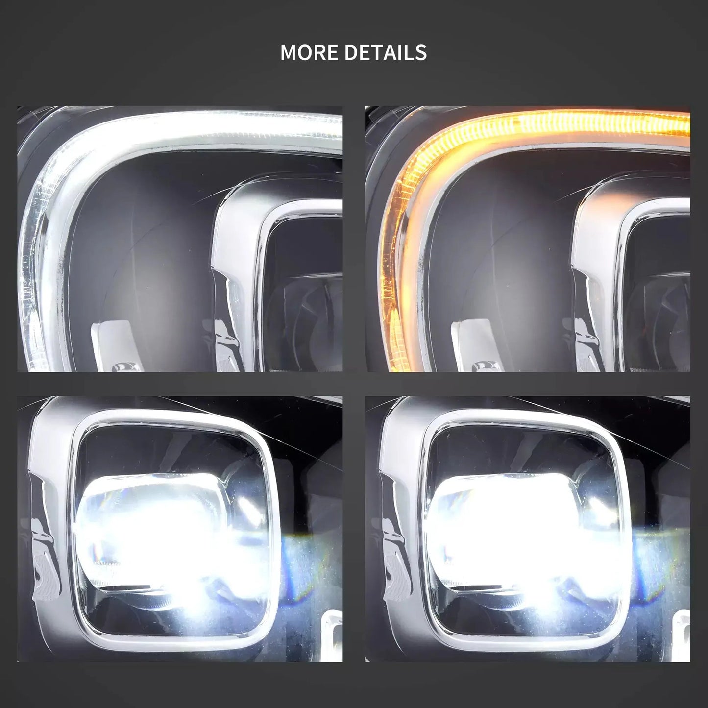 Vland 17-20 Countryman F60 Full LED Dual Beam Projector Headlights with DRL High Low Beam Front Headlamp Assembly sayaragear