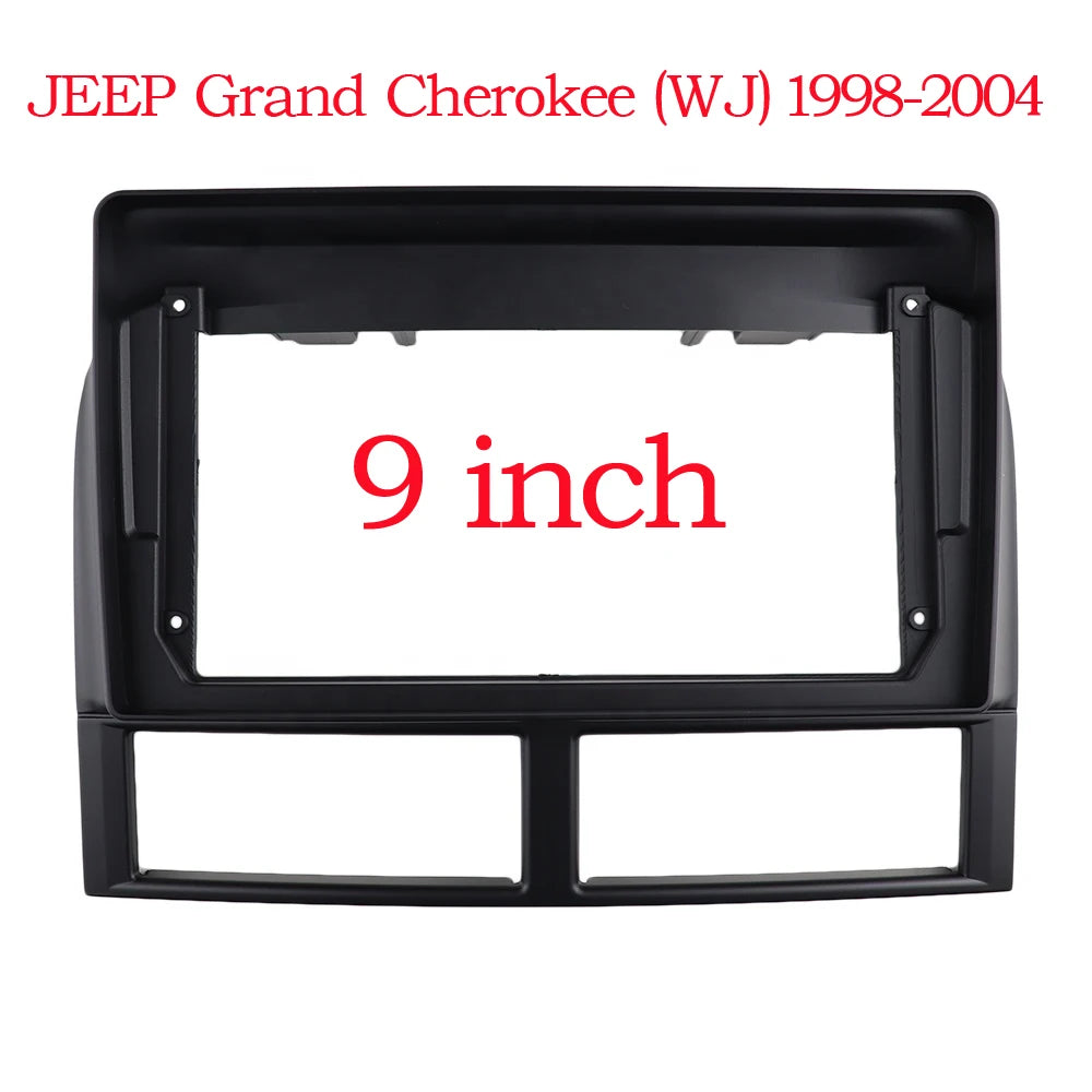 HAOCHEN 2 Din 9inch Car Radio Fascia Stereo Frame Plate Adapter Mounting Dash  Bezel Trim Kit For JEEP Grand Cherokee 1998-2004 sayaragear