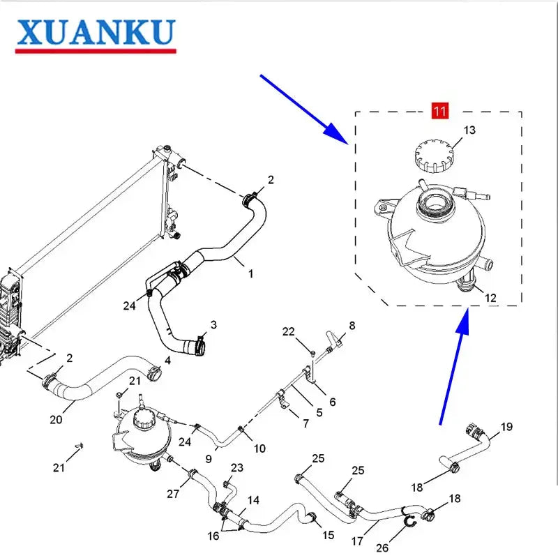 For SAIC MG RX5 RX5PLUS RX5MAX HS GS Radiator expansion tank Assembly tank pair kettle Coolant antifreeze pot Original 10329045 sayaragear