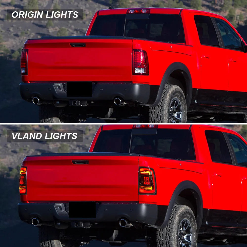 Vland 09-18 Ram 1500/2500/3500 LED Tail Lights Upgrade Assembly With Amber Turn Signal Lamp sayaragear
