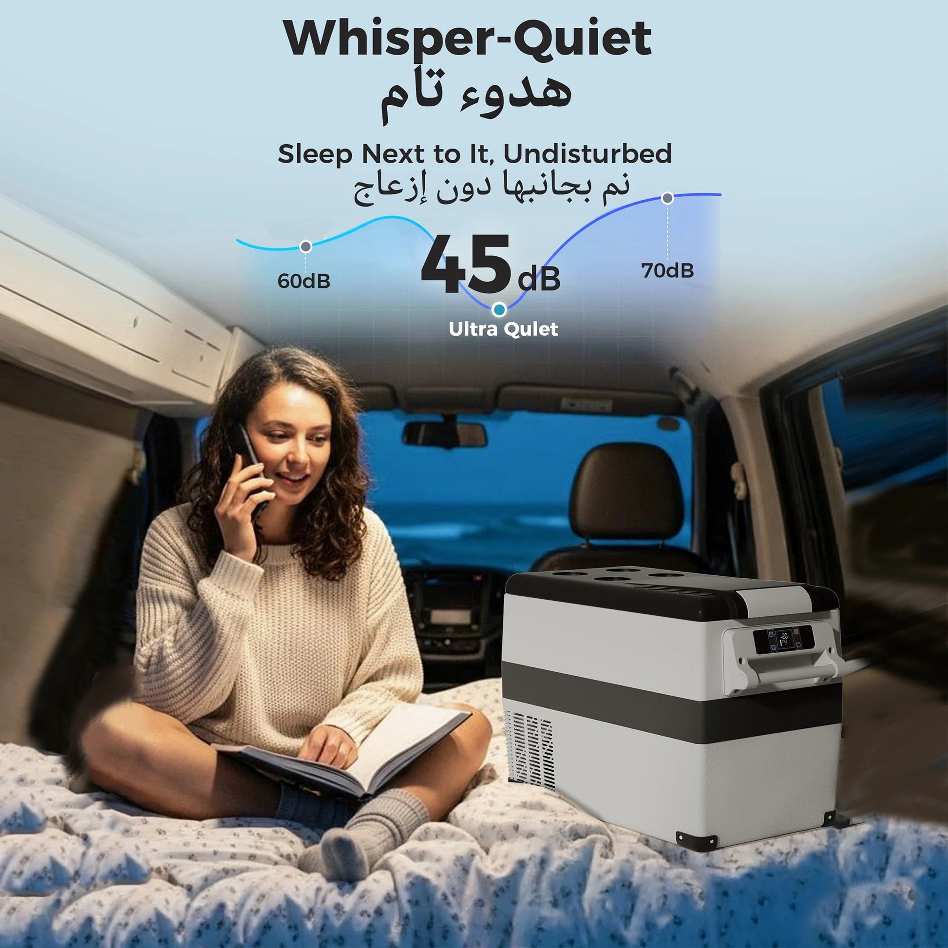 EUHOMY Portable Car Refrigerator, 35/45/55L Capacity, APP Control -20℃ to 20℃ Temp, Car Cooler Freezer For Outdoor Camping sayaragear