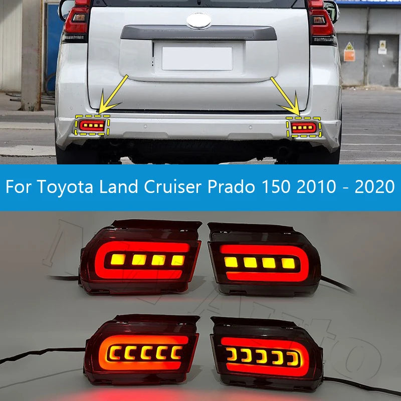 LED Rear Fog Lamp For Toyota Land Cruiser Prado 150 LC150 FJ150 GRJ150 2010-2020 Rear Bumper Reflector Lights Brake Light sayaragear