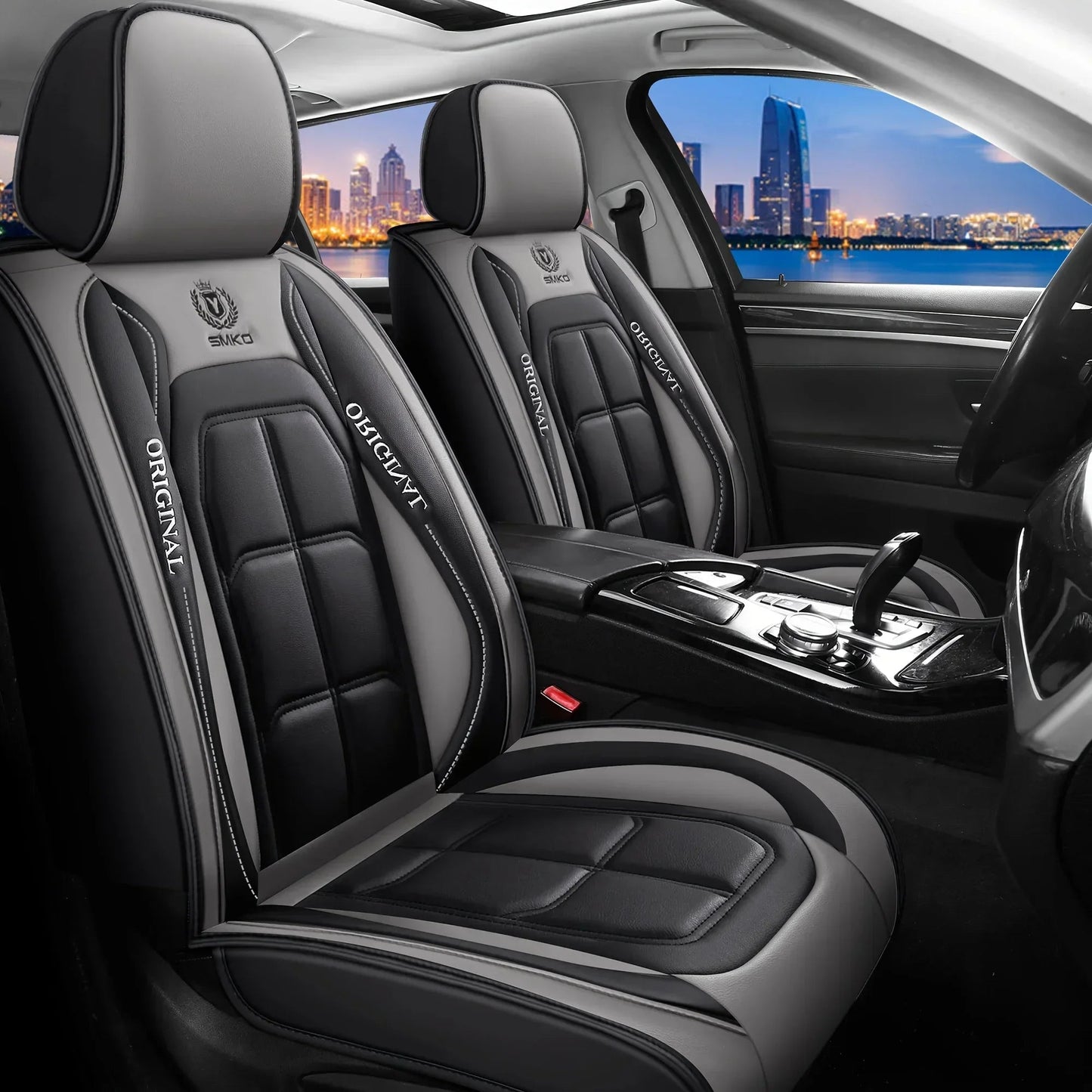 Car seat cushion Four Seasons universal new seat cover Leather seat cover Ice silk seat cushion Fully wrapped seat cushion sayaragear