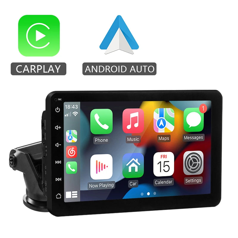 Hippcron 7inch Car Radio Multimedia Video Player Wireless Carplay And Wireless Android Auto Portable Universal Touch Screen sayaragear