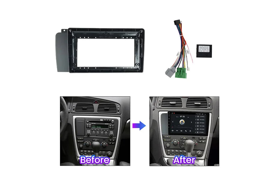 FOR 2004-2007 Volvo XC70 V70 S60 9 inch Radio Android stereo Harness screens accessories navigation dashboard cable frame canbus sayaragear