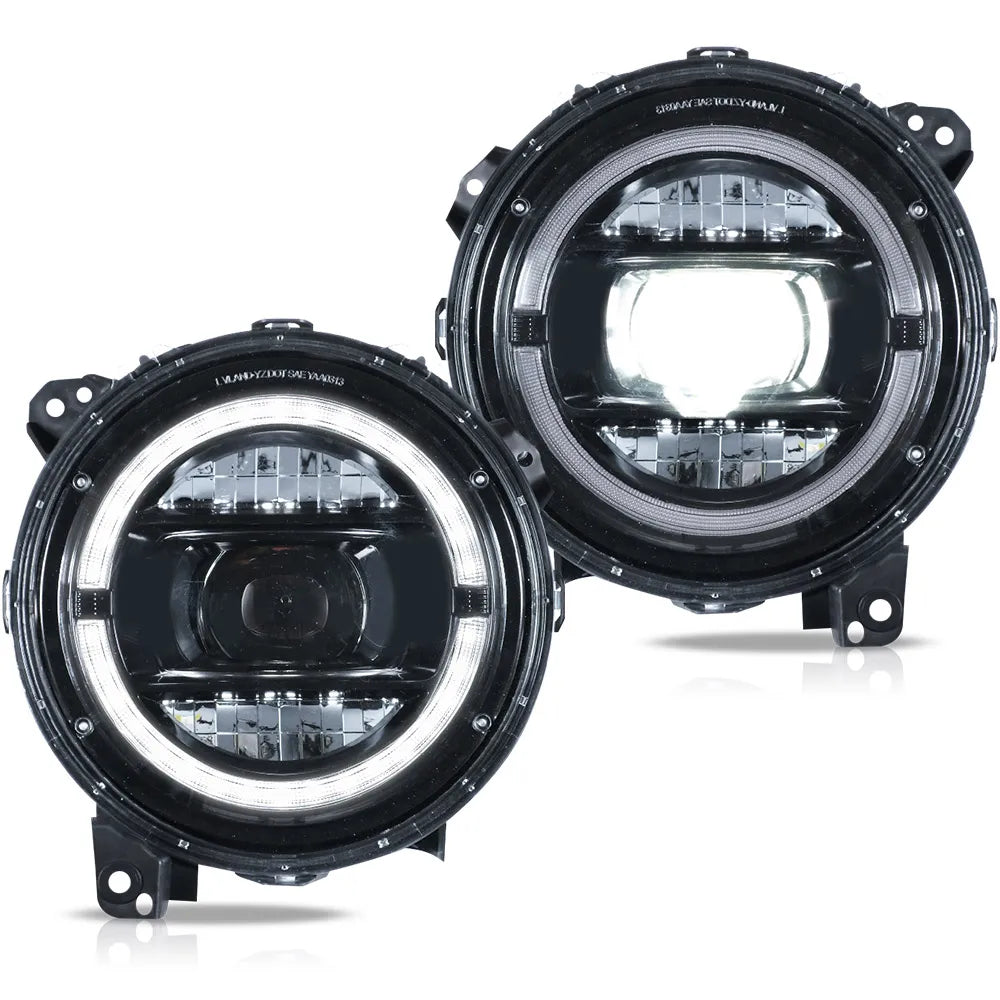 Vland 18-Up Jeep Wrangler JL JLU JT Rubicon Full LED Headlights With Start-up animation sayaragear