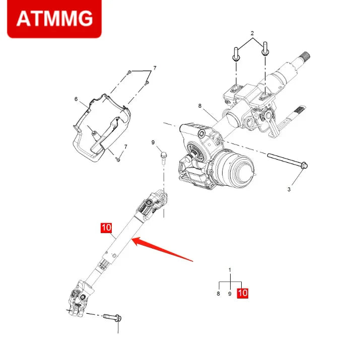 ATMMG Original New Steering column lower shaft steering stem 10901161 10446841 11099266 11222351 for SAIC MGZS MGGS MGRX5 MG6 HS - sayaragear