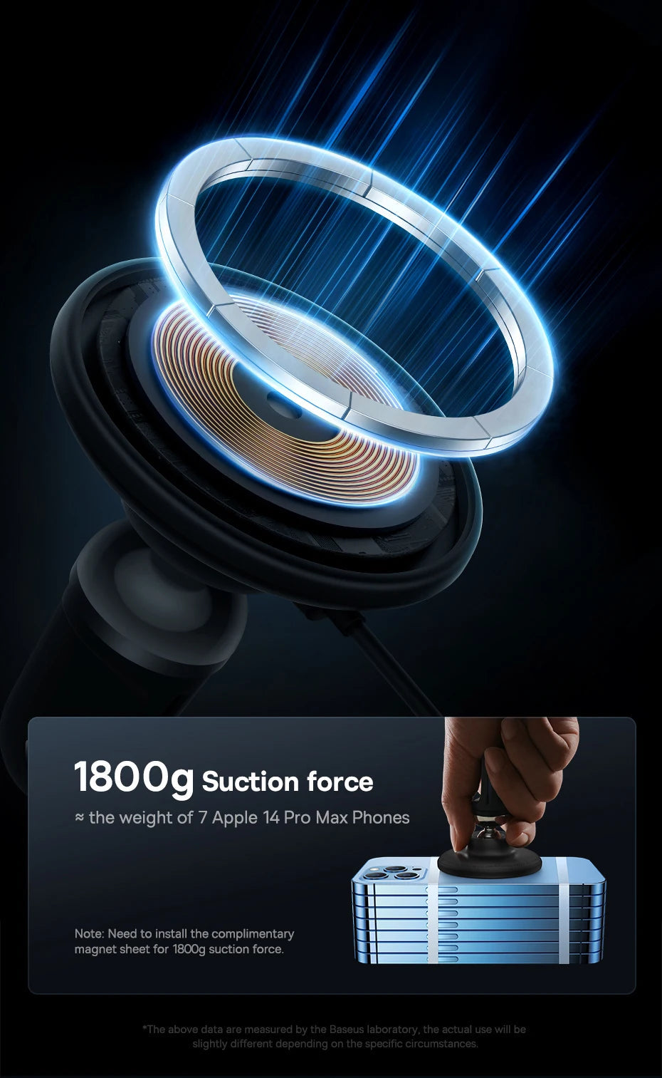 Baseus Magnetic Wireless Charger Car Phone Holder 15W Fast Charging Wireless Car Charger Holder For iPhone 16 15 14 13 Car Mount sayaragear