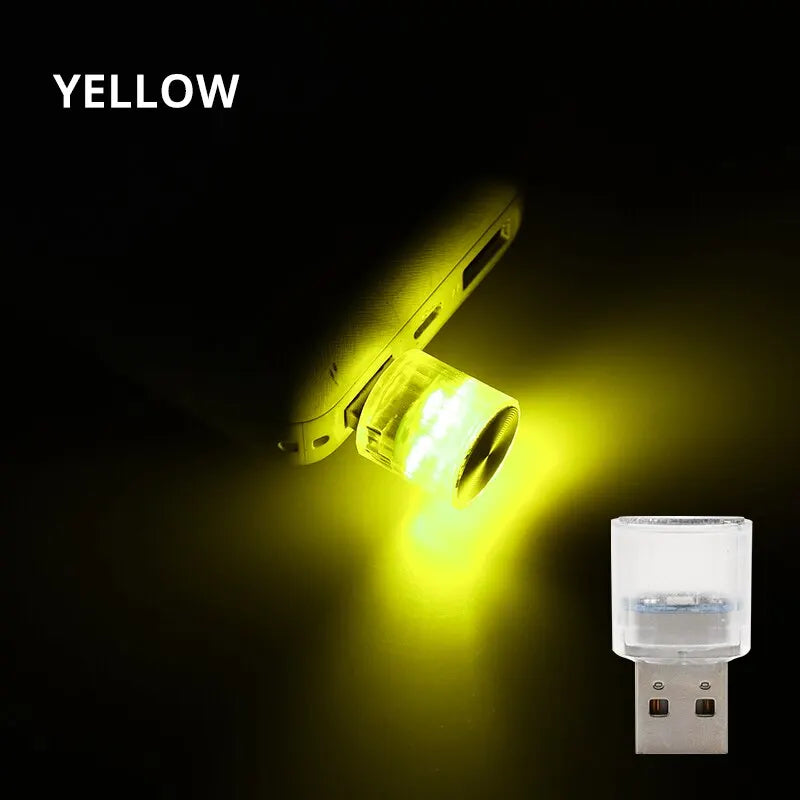 Car Mini USB LED Ambient Light Decorative Atmosphere Lamps for Interior Environment Auto PC Computer Portable Light Plug Play sayaragear