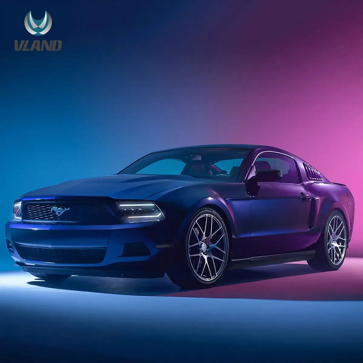 Vland 05-09 Mustang S197 LED Dual Beam Projector Headlights with DRL High Low Beam Front Headlamp Assembly sayaragear
