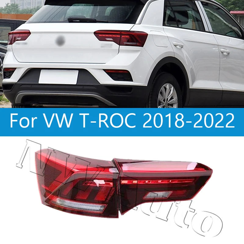 Car Rear Tail Light For VW T-ROC 2018-2022 Turn Signal Lamp Warning Brake Light Car Accessories sayaragear