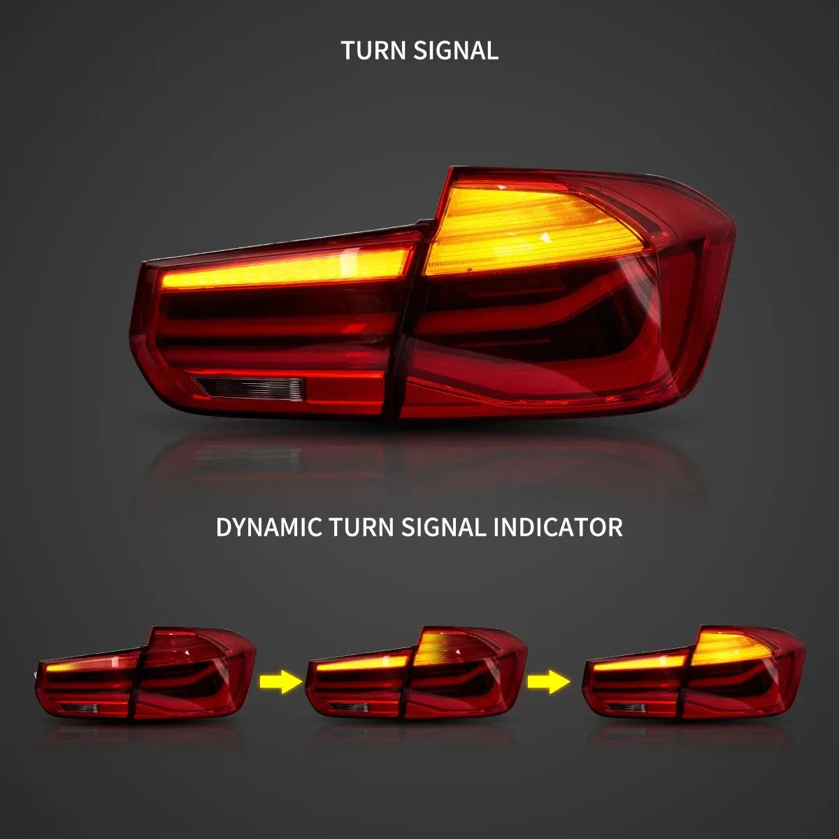 Vland 12-19 3 Series 6th Gen (F30 F80) LED Tail Lights With Sequential Amber Turn Signal sayaragear
