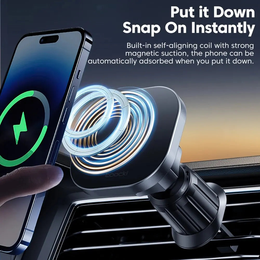 Toocki Magnetic Car Wireless Charger Car Phone Holder Air Outlet 15W Fast Charging Charger in Car For iPhone 15 14 13 12 Pro Max sayaragear