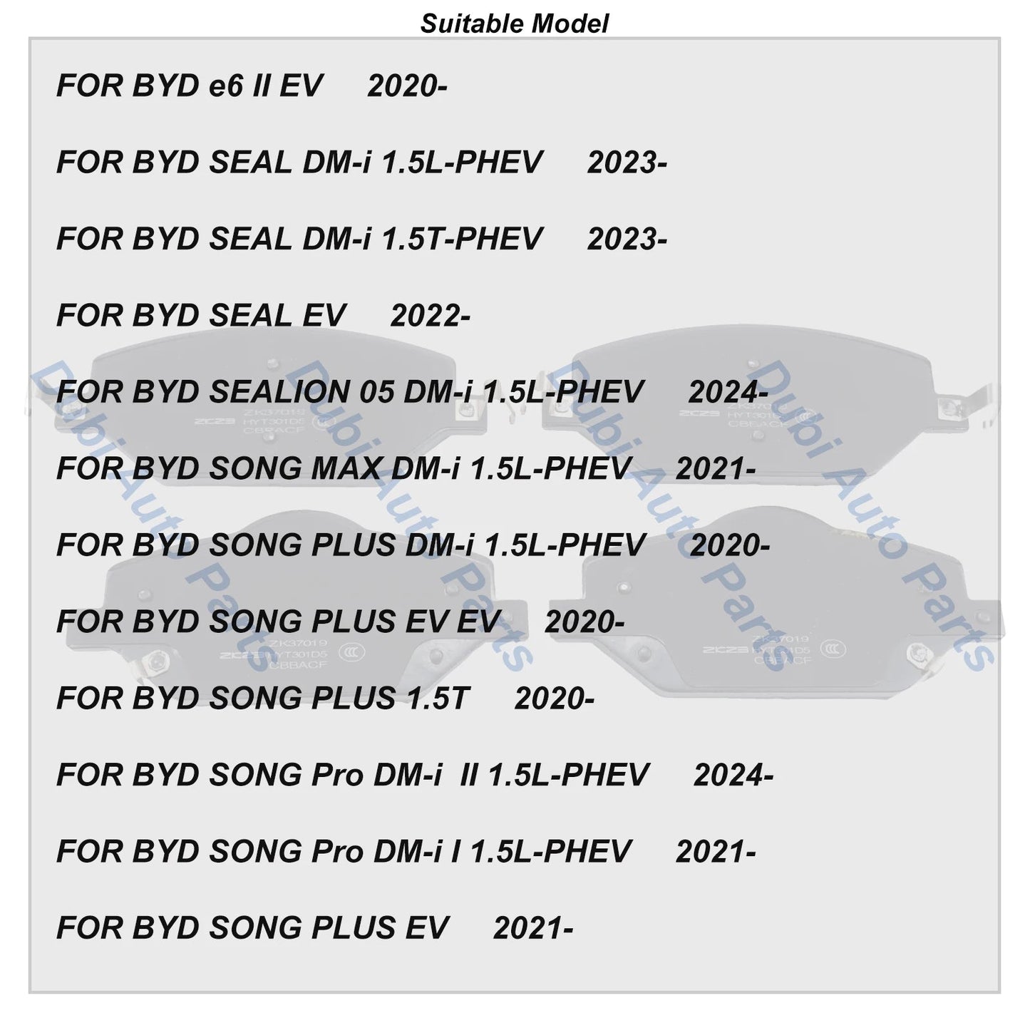 Front Brake Pad For BYD SONG Pro DMi 1.5L-PHEV 2021- PLUS MAX SEALION 05 SEAL e6 SA3F3501501 EKEA3501500S 1393724100 Accessories sayaragear