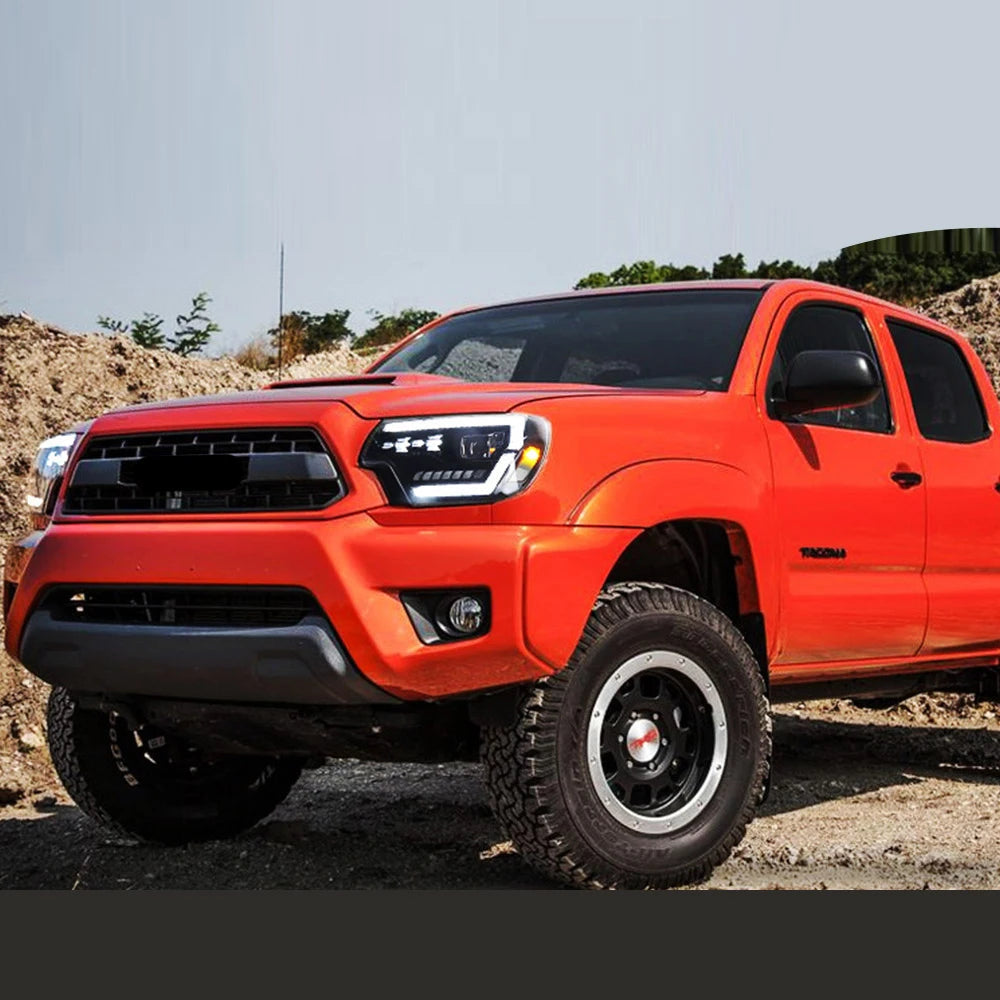 Vland 12-15 Tacoma Full LED Dual Beam Projector Headlights Black sayaragear
