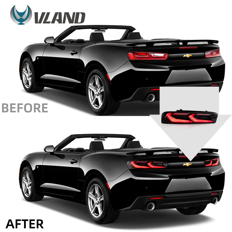 VLAND Taillight Assembly FIT FOR CHEVROLET CAMARO 2016-2018 LED TAIL LAMP LED Running Light  LED Brake Light sayaragear