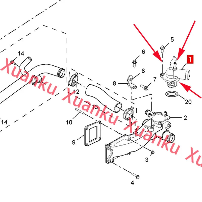 For SAIC MG RX5 RX5MAX MGGS HS 2.0T 20L4E thermostat thermostat assembly 10190710 sayaragear