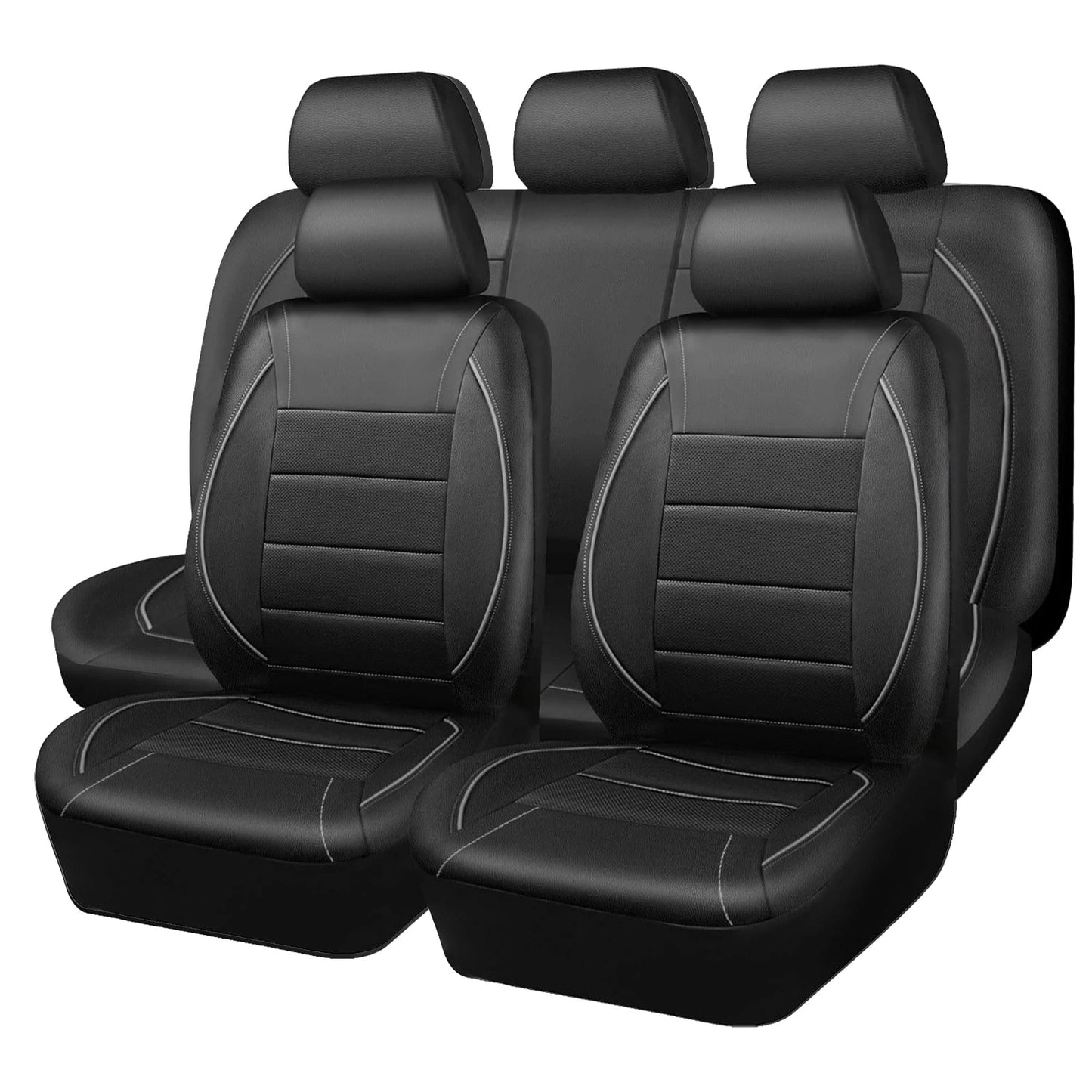 Universal Leather Car Seat Covers Red Simple Waterproof 5 Seat Car Seat Cover sayaragear
