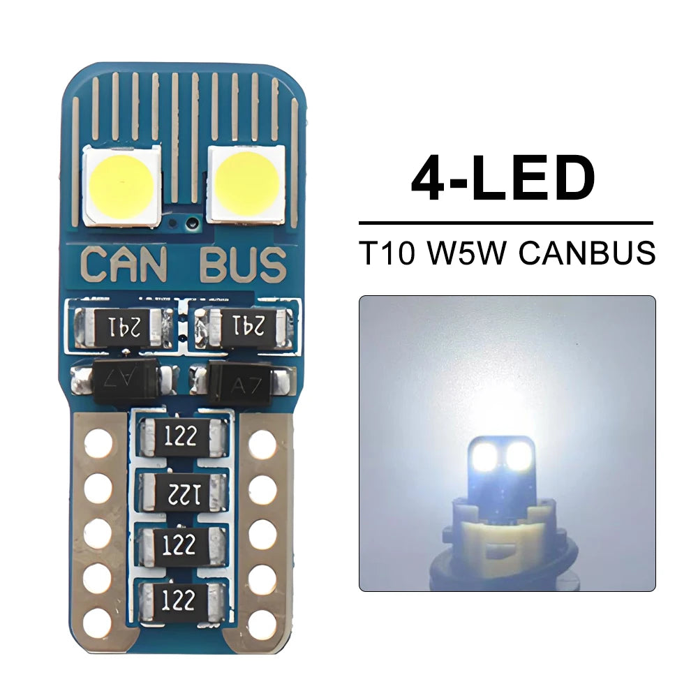 2-20 PCS CANBUS T10 W5W LED Bulb 12V 2835SMD 6500K White 500LM Car Interior Dome Door Glove Box Maps Trunk License Plate Lights sayaragear
