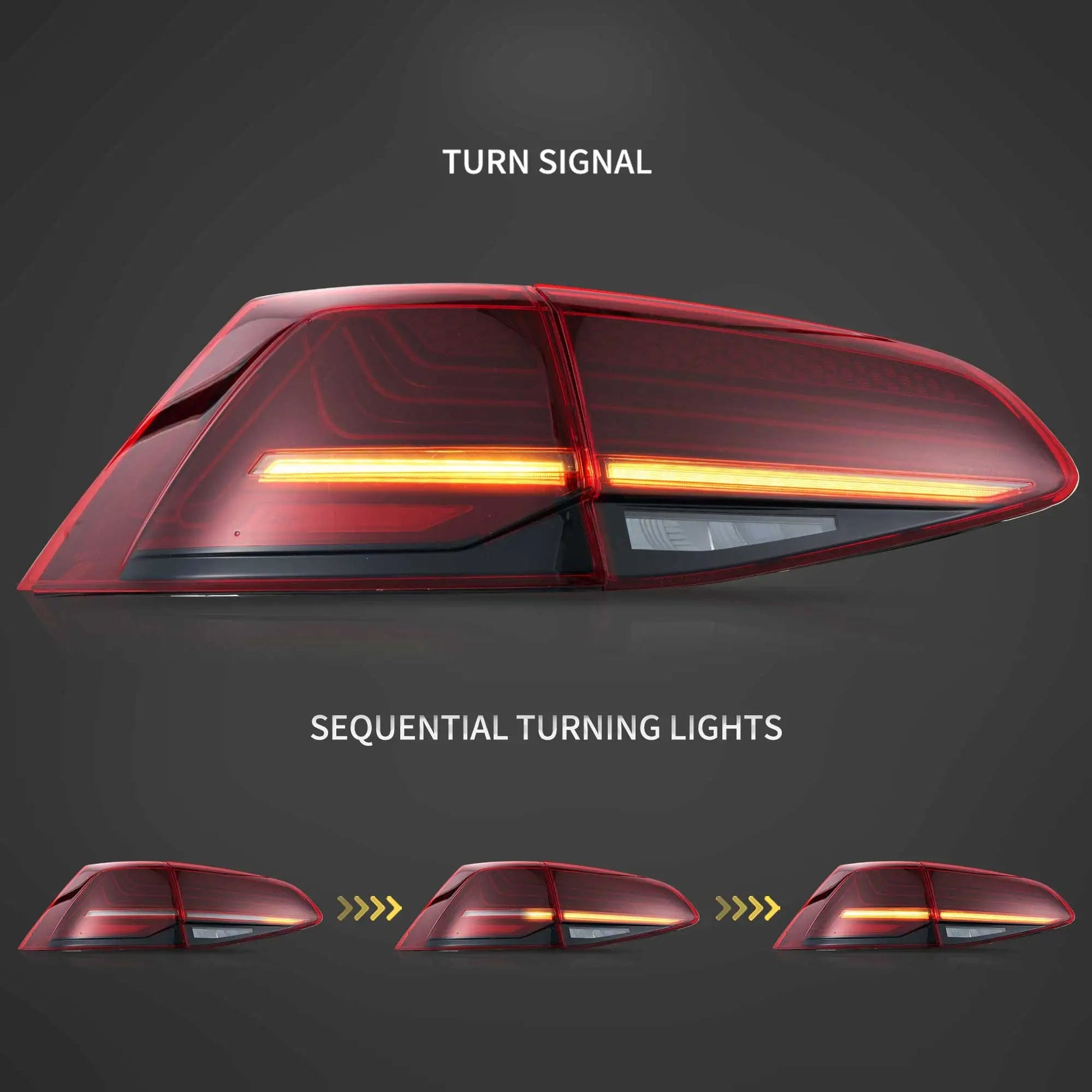 VLAND Laser LED Tail Lights For 2013-2017 Golf MK7 Hatchback Sequential Turn Signal Rear Lamp Assembly sayaragear