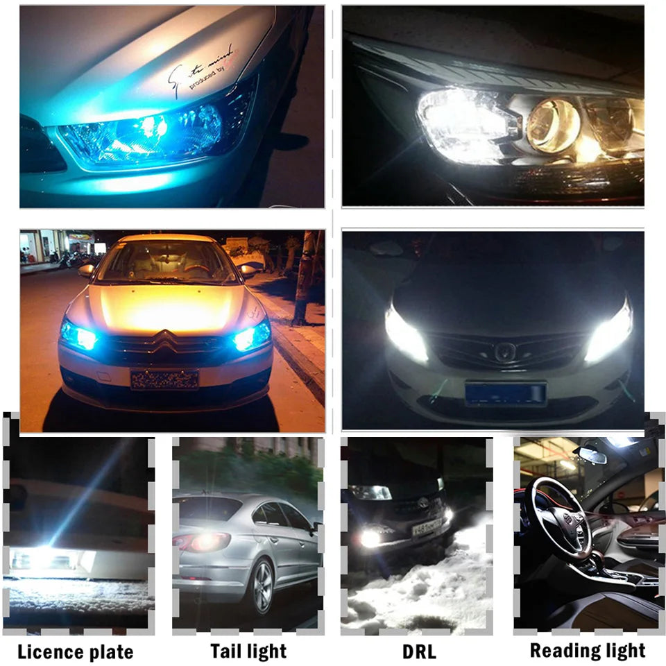 10x 2021 Newest W5W Led T10 Car Light COB Glass 6000K White Auto Automobiles License Plate Lamp Dome Read DRL Bulb Style 12V sayaragear