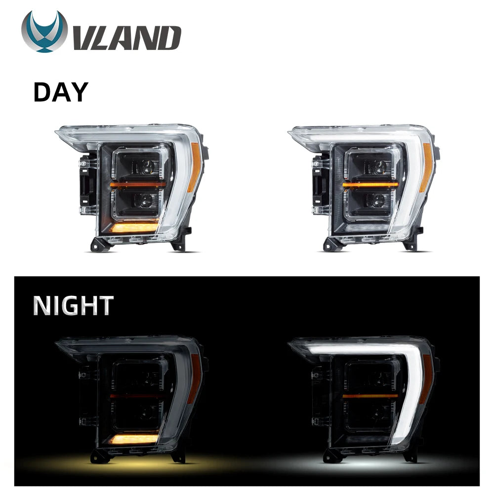 VLAND Headlamp Car Headlights Assembly FOR FORD F150 2021 LED Head Light With Moving Turn Signal Dual Beam Lens Plug-and-play sayaragear