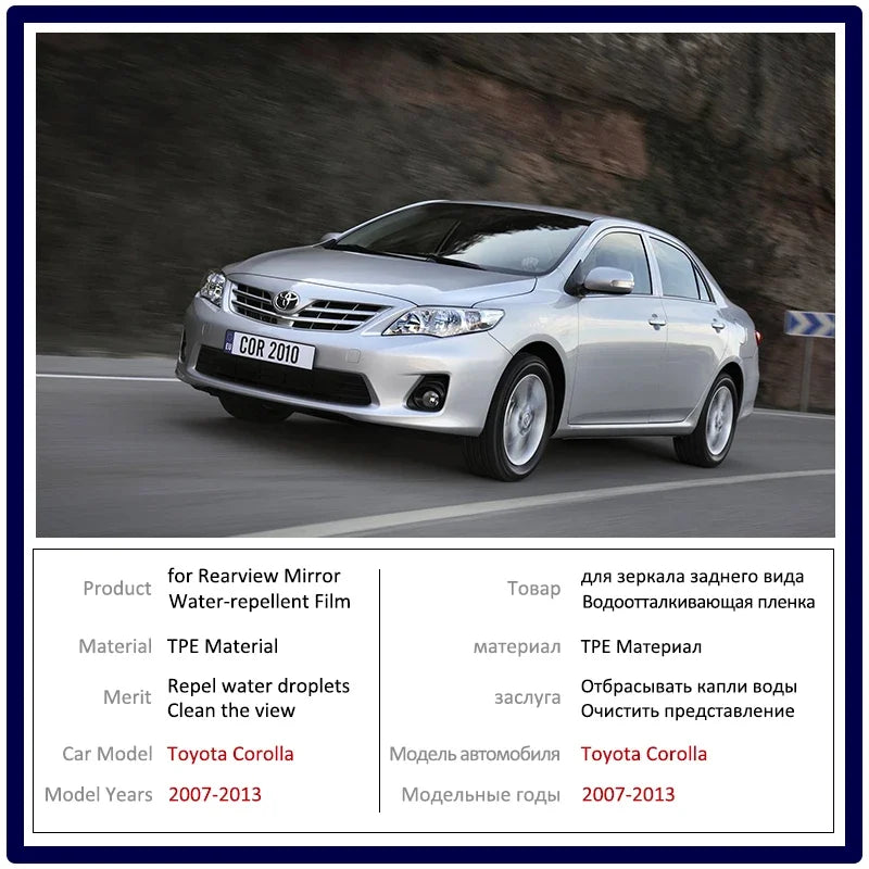 for Toyota Corolla 2007~2013 E140 E150 140 150 Full Cover Anti Fog Film Rearview Mirror Rainproof Anti-Fog Films Accessories sayaragear