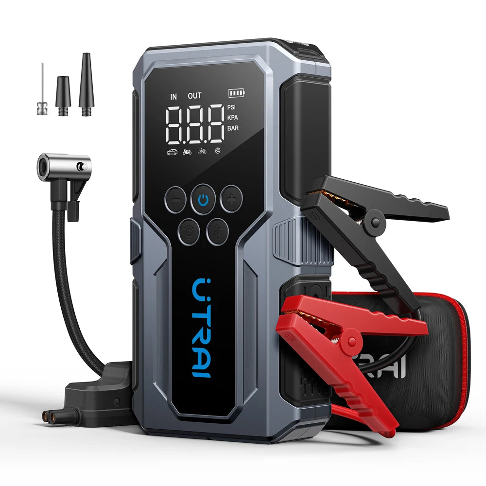 UTRAI 1500A Car Jump Starter Power Bank Portable 150PSI Air Pump Car Battery Emergency Boosters Starting Device Car Starter 2024 sayaragear