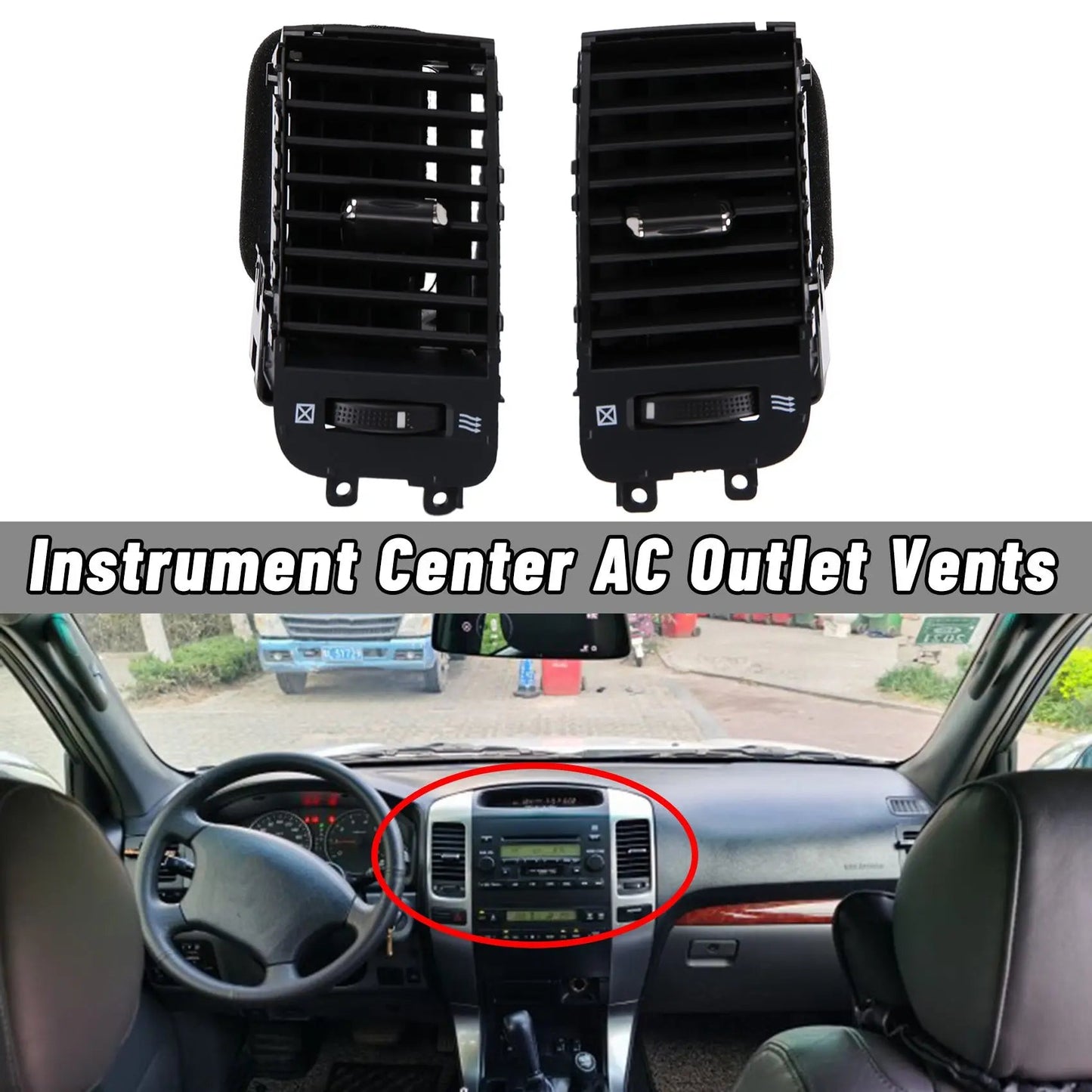 HAOCHEN Car Air Conditioner Outlet A/C Air Conditioning Vents for Toyota Land Cruiser Prado 120 2003-2009 sayaragear