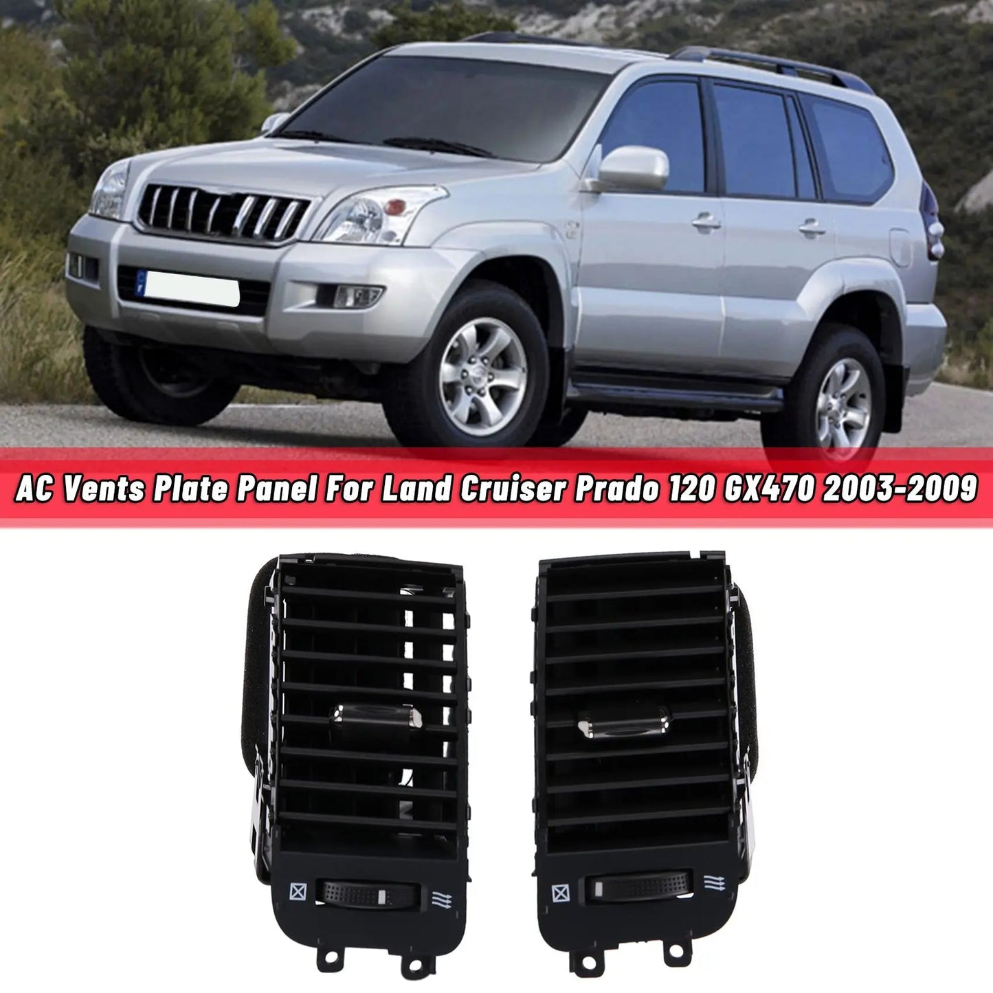 HAOCHEN Car Air Conditioner Outlet A/C Air Conditioning Vents for Toyota Land Cruiser Prado 120 2003-2009 sayaragear