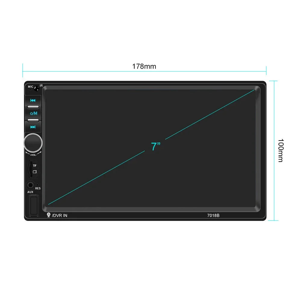 7" Double 2 DIN Car Stereo Radio MP5 Touch Screen Bluetooth FM USB + Rear Camera sayaragear