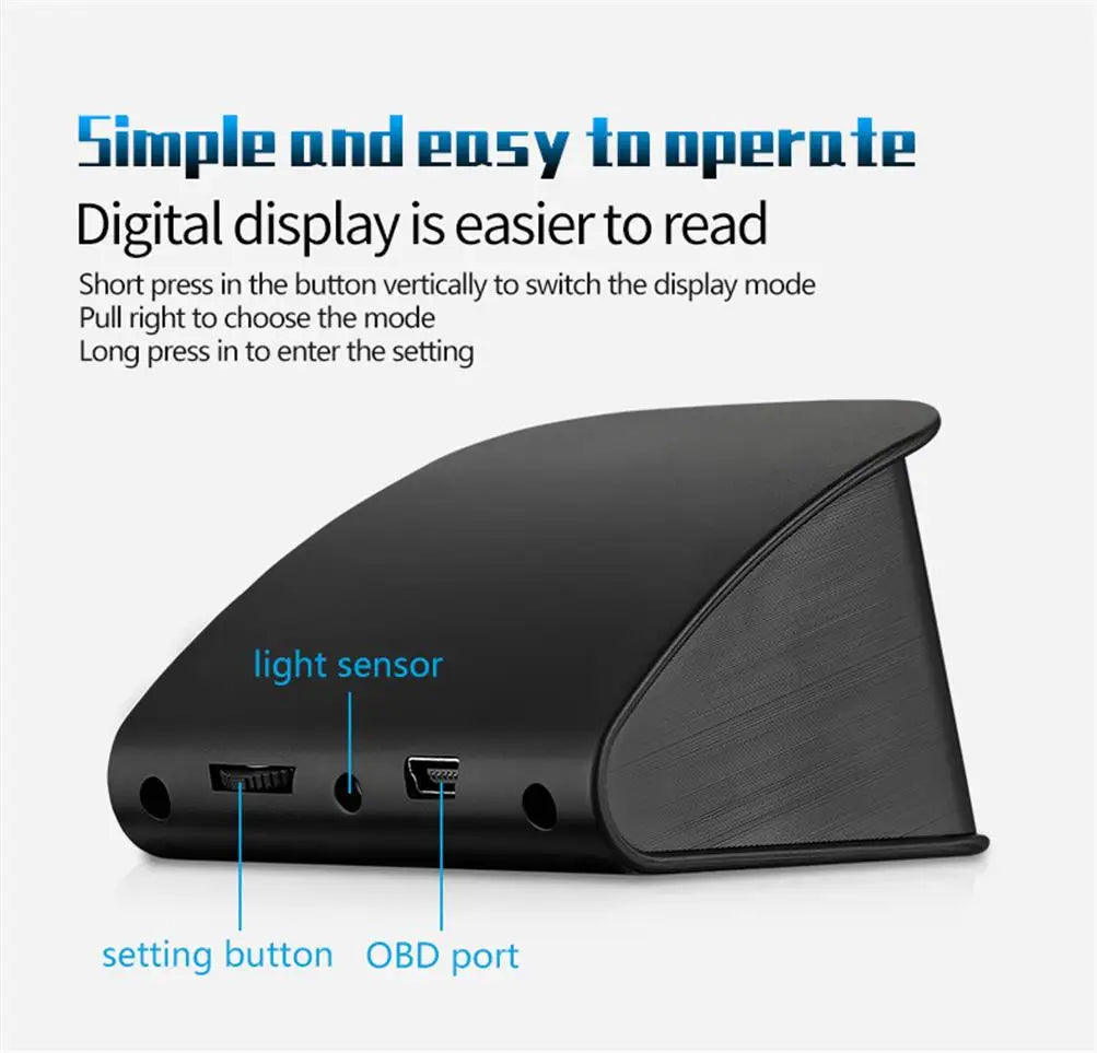 NEW Multi-function Full LCD Instrument OBD+GPS Dual System Car OBD2 GPS HUD Head Up Smart Digital Speedometer with Tester Alarm sayaragear
