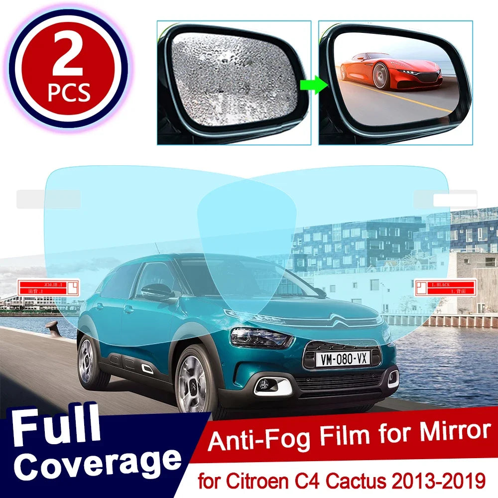 for Citroen C4 Cactus 2013~2019 Full Cover Anti Fog Film Rearview Mirror Rainproof Clear Anti-fog Films Car Accessories 2014 sayaragear