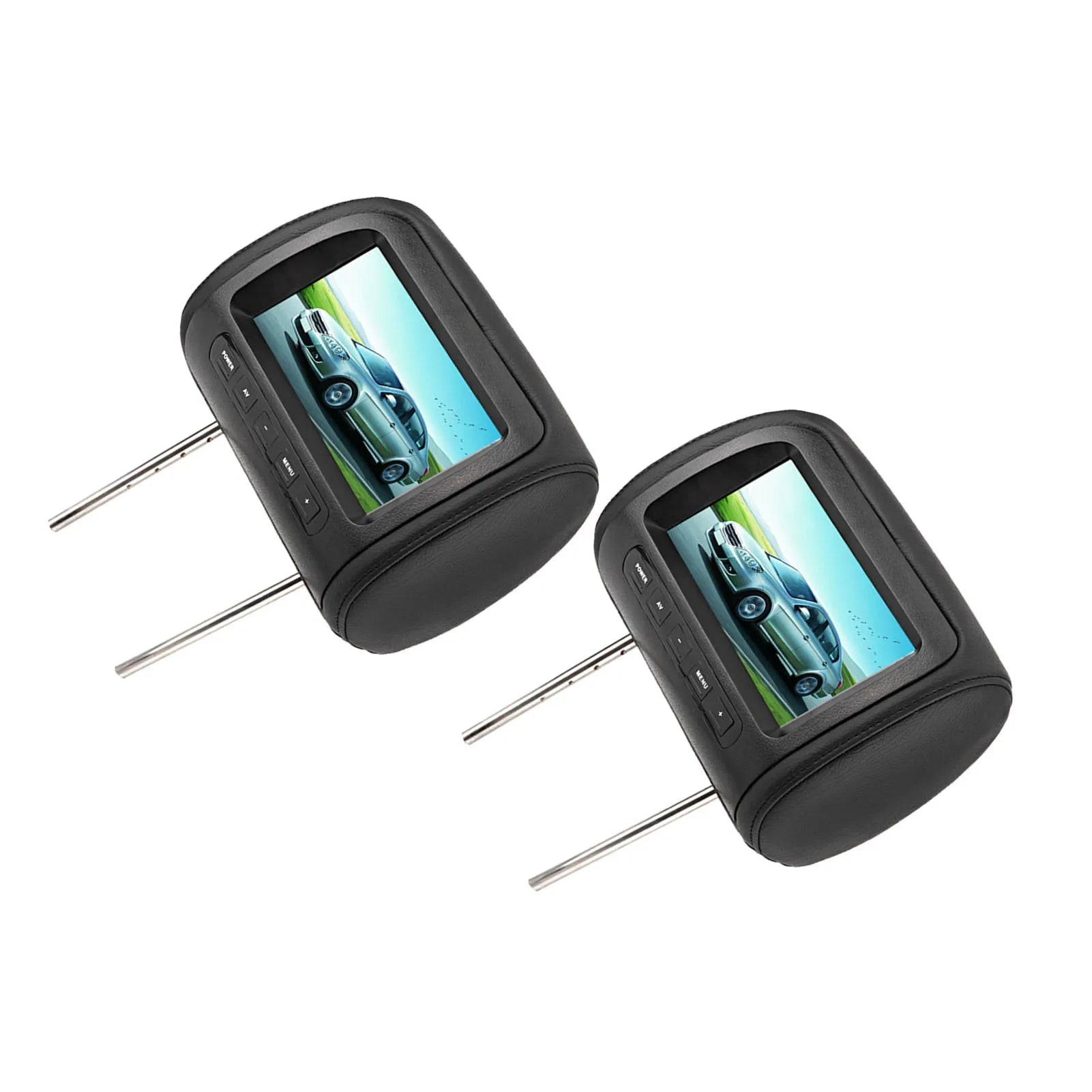2pcs 7 in Wireless Control Adjustable Headrest LCD Video Monitor MP5 Display Black sayaragear
