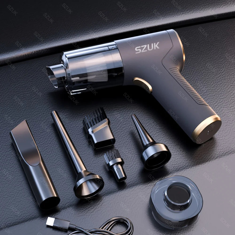 SZUK 98000PA Car Vacuum Cleaner Mini Powerful Cleaning Machine Strong Suction Handheld for Car  Wireless Portable Home Appliance sayaragear