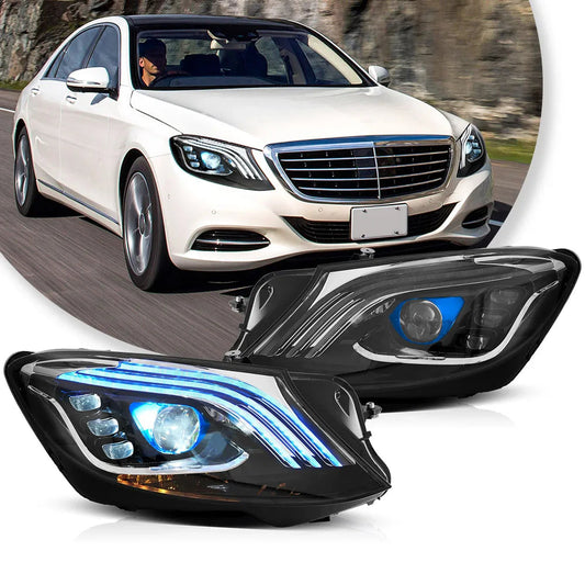 Vland 14-17 Benz S-Class W222 LED Dual Beam Matrix Headlights With Sequential Turn Signal sayaragear