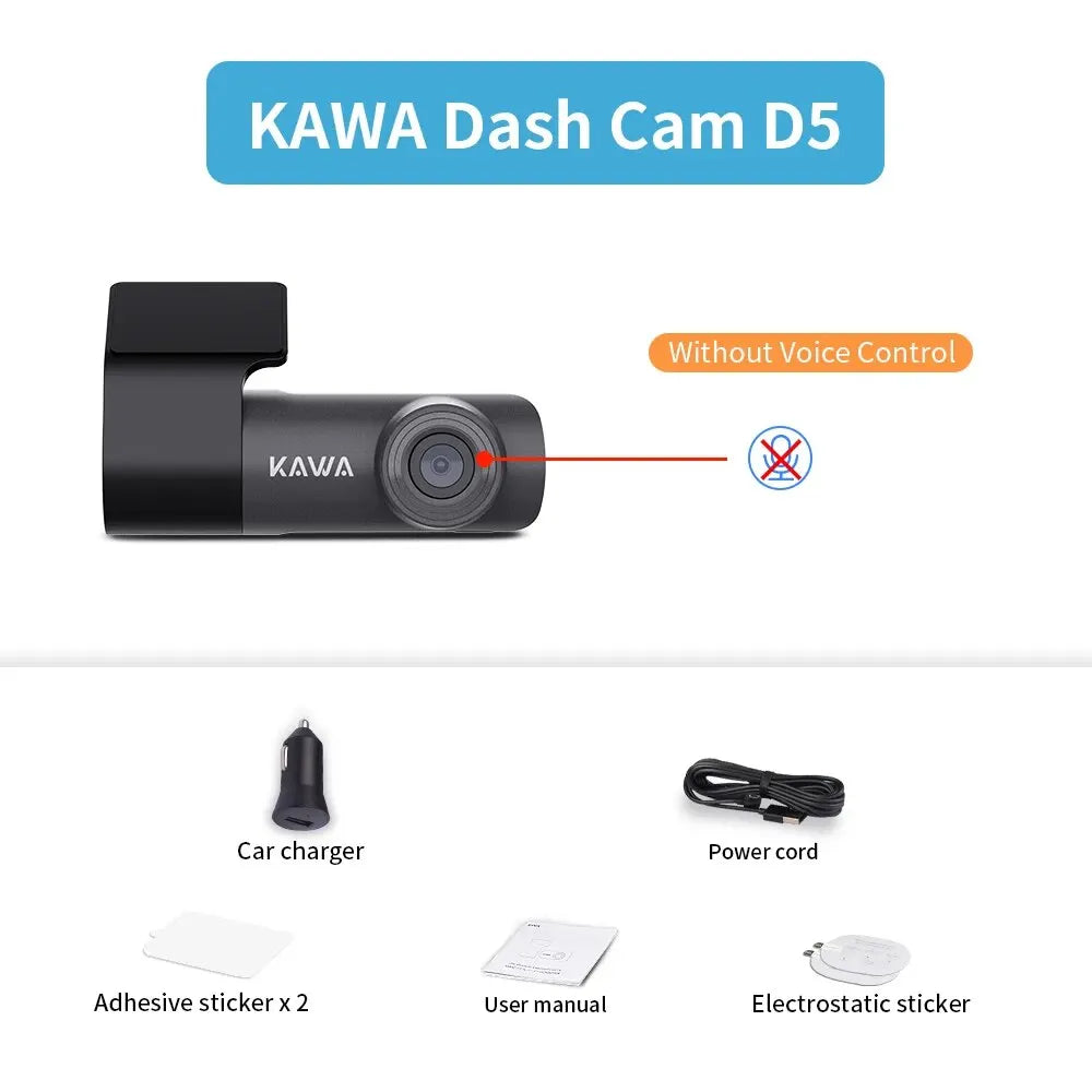 2K Dash Camera For Car DVR Dash Cam In The Car KAWA D5 Video Recorder Emergency Voice Control WiFi APP Monitor WDR Dashcam sayaragear