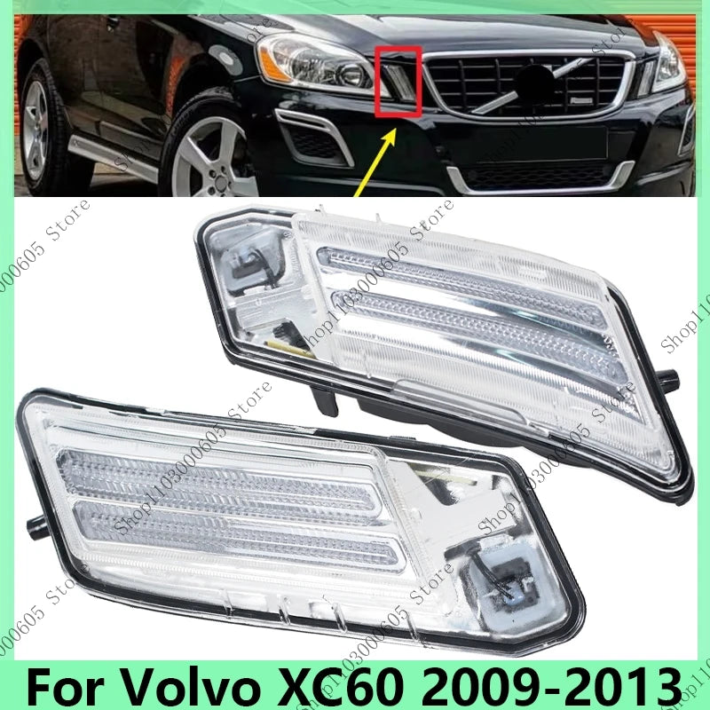 Car Front Side Bumper Corner Light Daytime Running Light Turn Signal Lamp Fog Light For Volvo XC60 2009 2010 2011 2012 2013 - sayaragear
