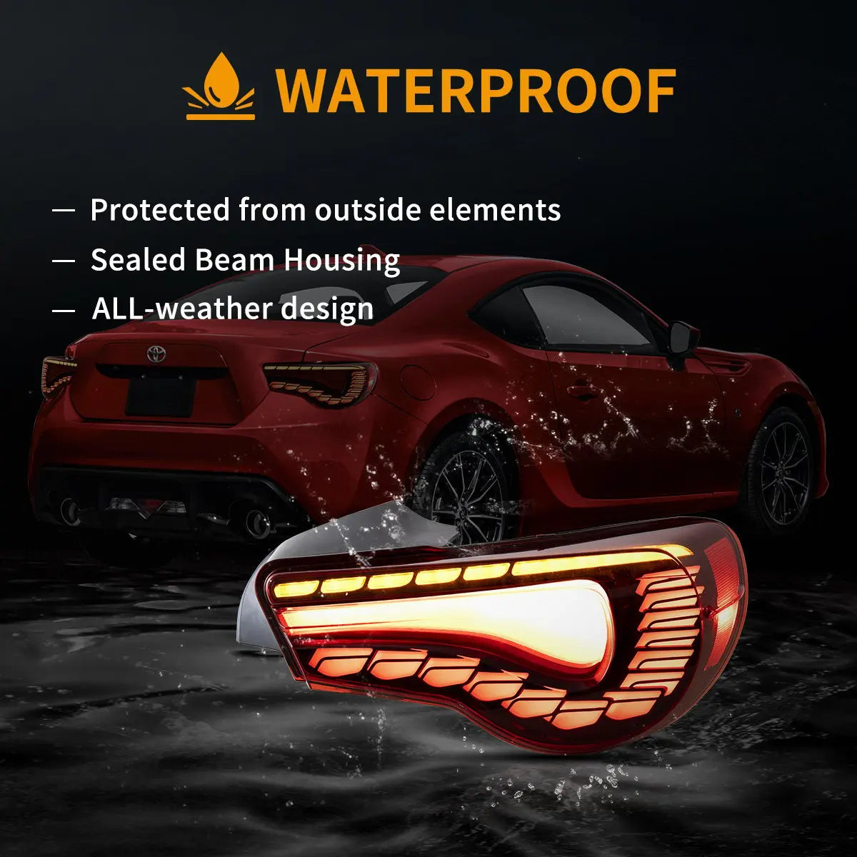 Vland 12-20 Toyota 86 GT86 FT86 13-20 Subaru BRZ 13-20 Scion FR-S LED Tail Lights Sequential Turn Signal With Dynamic Welcome Li sayaragear