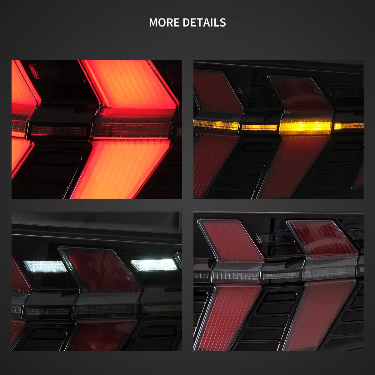 VLAND 2010-2012 Mustang 5th Gen S-197 II Pre-Facelift Smoked LED Tail Lights With Amber Sequential Turn Signal sayaragear