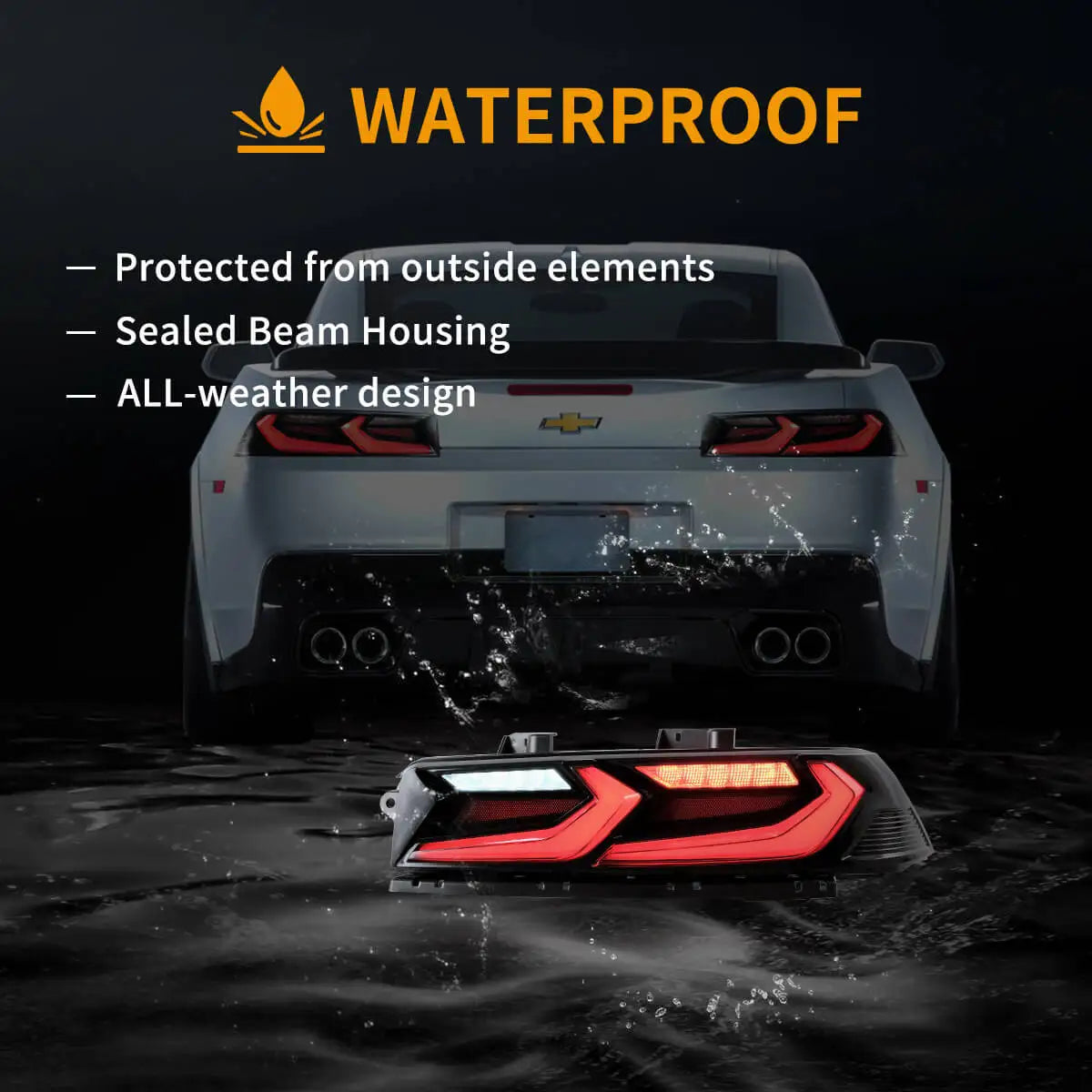 Vland 2014-2015 Camaro 5th Gen Facelift LED Tail Lights with Sequential Turn Signal Rear Lamp Assembly Upgrade sayaragear