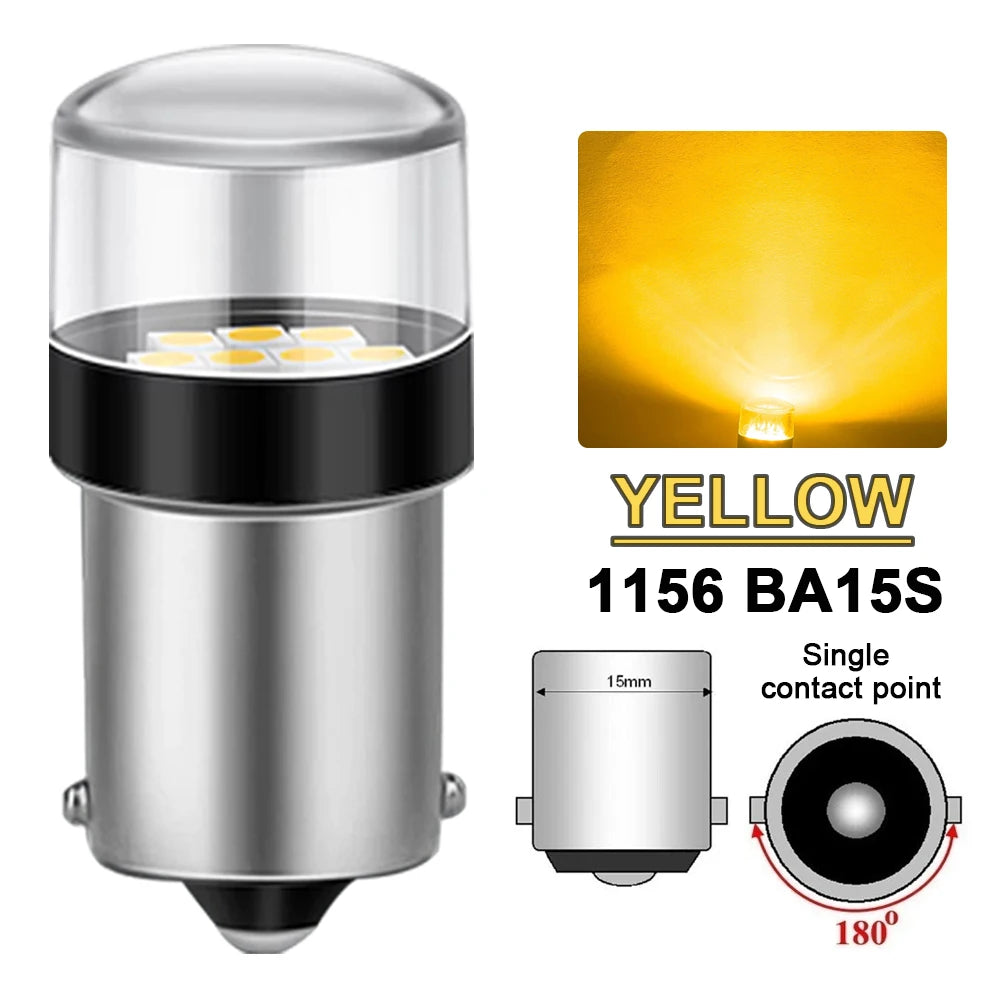2-10 PCS 1156 BA15S 1157 BAY15D LED Bulbs 12V 3030 Chips 6500K White Super Bright Car Tail Turn Signal Parking Reverse Lights sayaragear