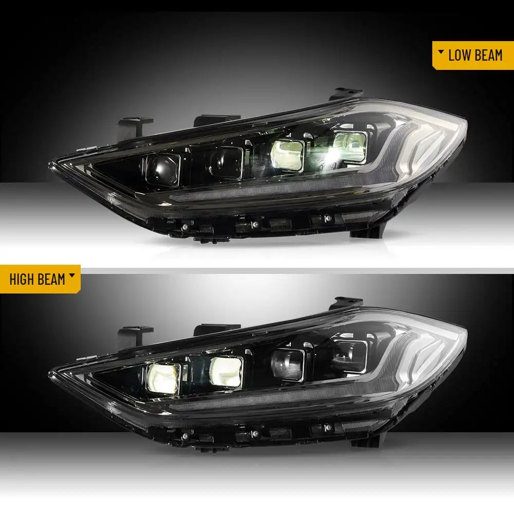 Vland 2017-2018 Hyundai Elantra Full LED Headlights With Sequential Turn Signal Plug and Play Head Lamp Assembly Replacement sayaragear