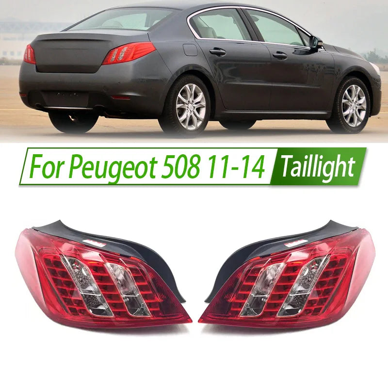 For Peugeot 508 11-14 Car Taillight Assembly OEM Style Rear Lamp with Turn Signal Reverse Light Direct Fit Replacement sayaragear